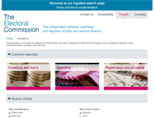 Tablet Screenshot of pefonline.electoralcommission.org.uk